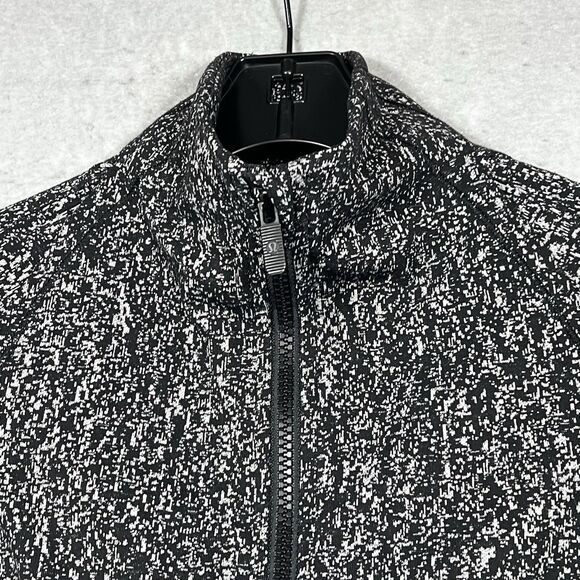 Lululemon Define Jacket Womens Size 2 Coco Pique Black White Full Zip Logo - Picture 2 of 12